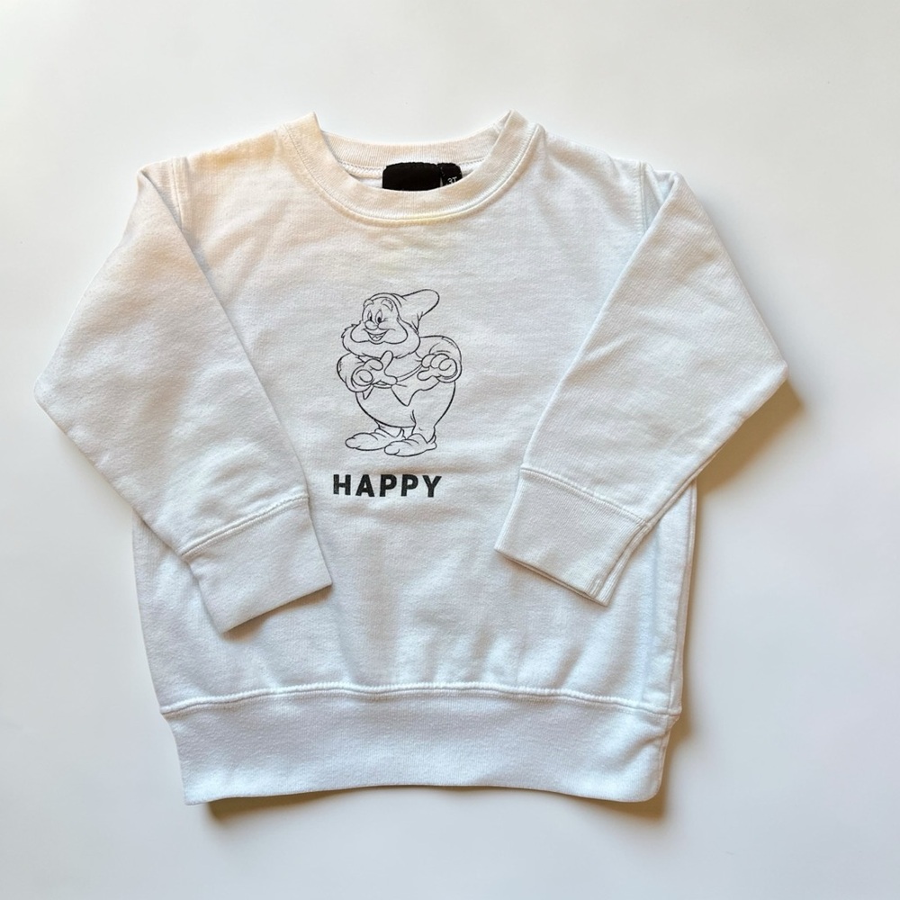 3/$15 Disney Snow White Toddler Sweatshirt 3T Dwarf Happy Graphic Crewneck